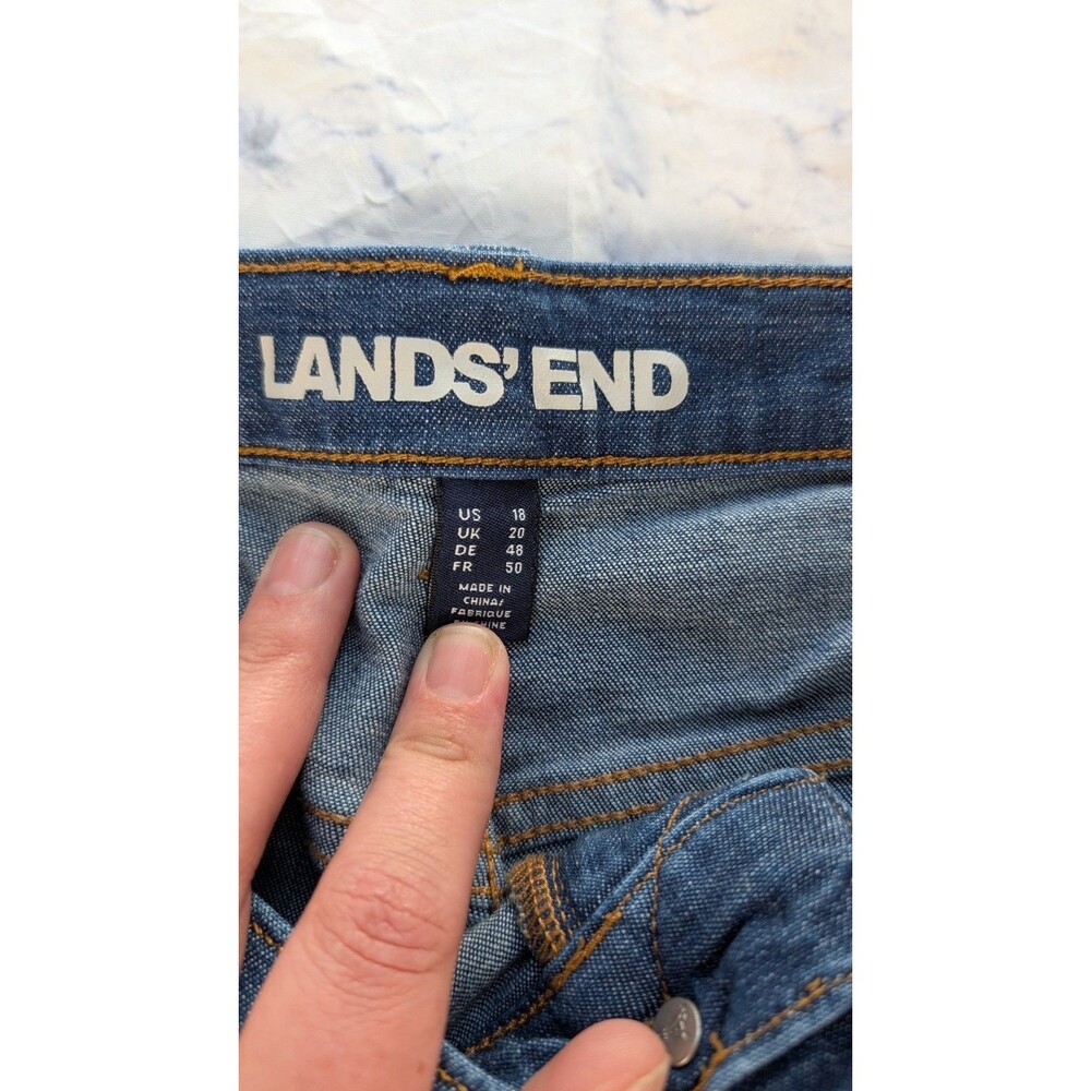 Lands End Jean Women’s 18 Blue High Waisted Wide Leg Denim Jean - Picture 2 of 6